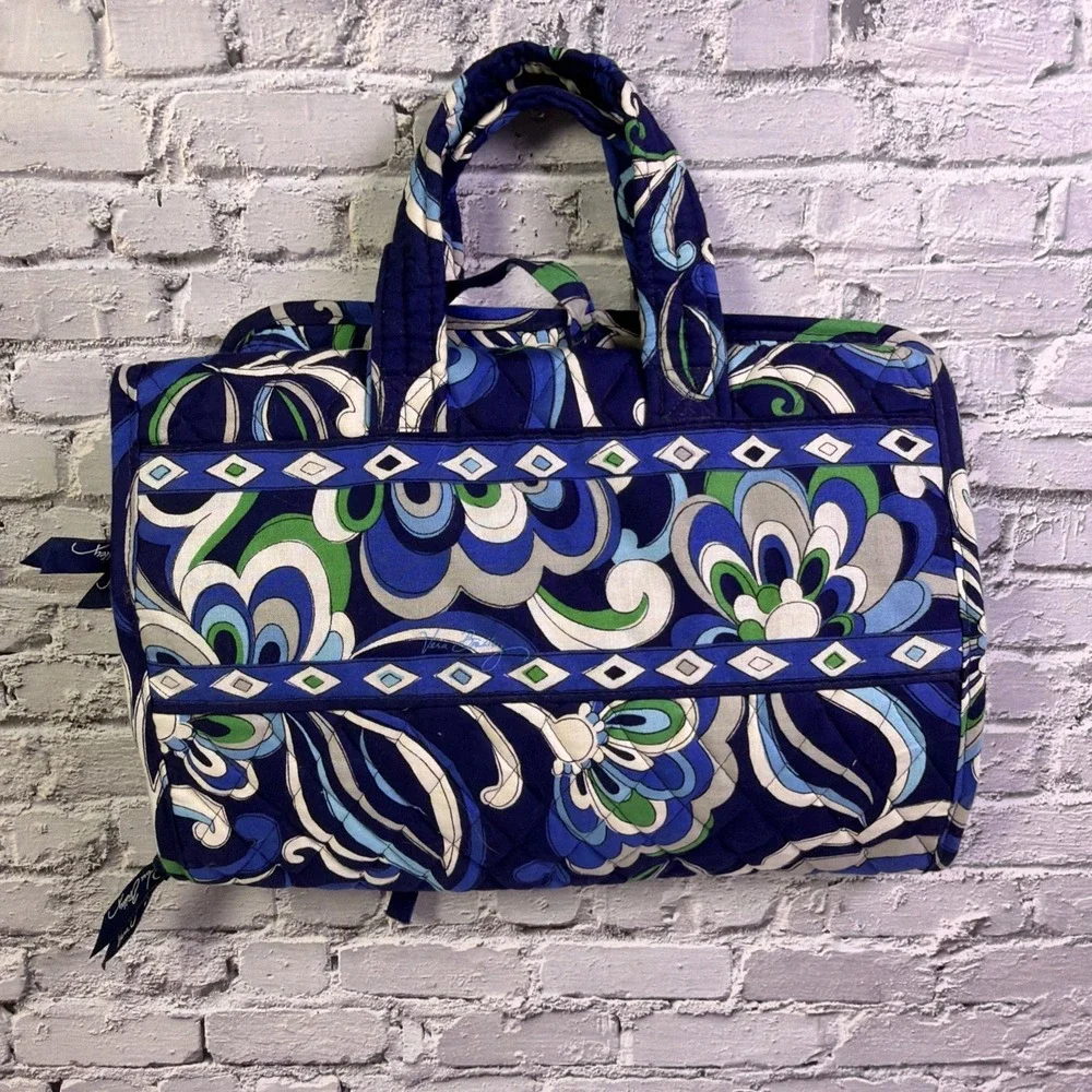Vera Bradley Hanging Makeup Organizer Multicolor Paisley, Zipper, Handle
